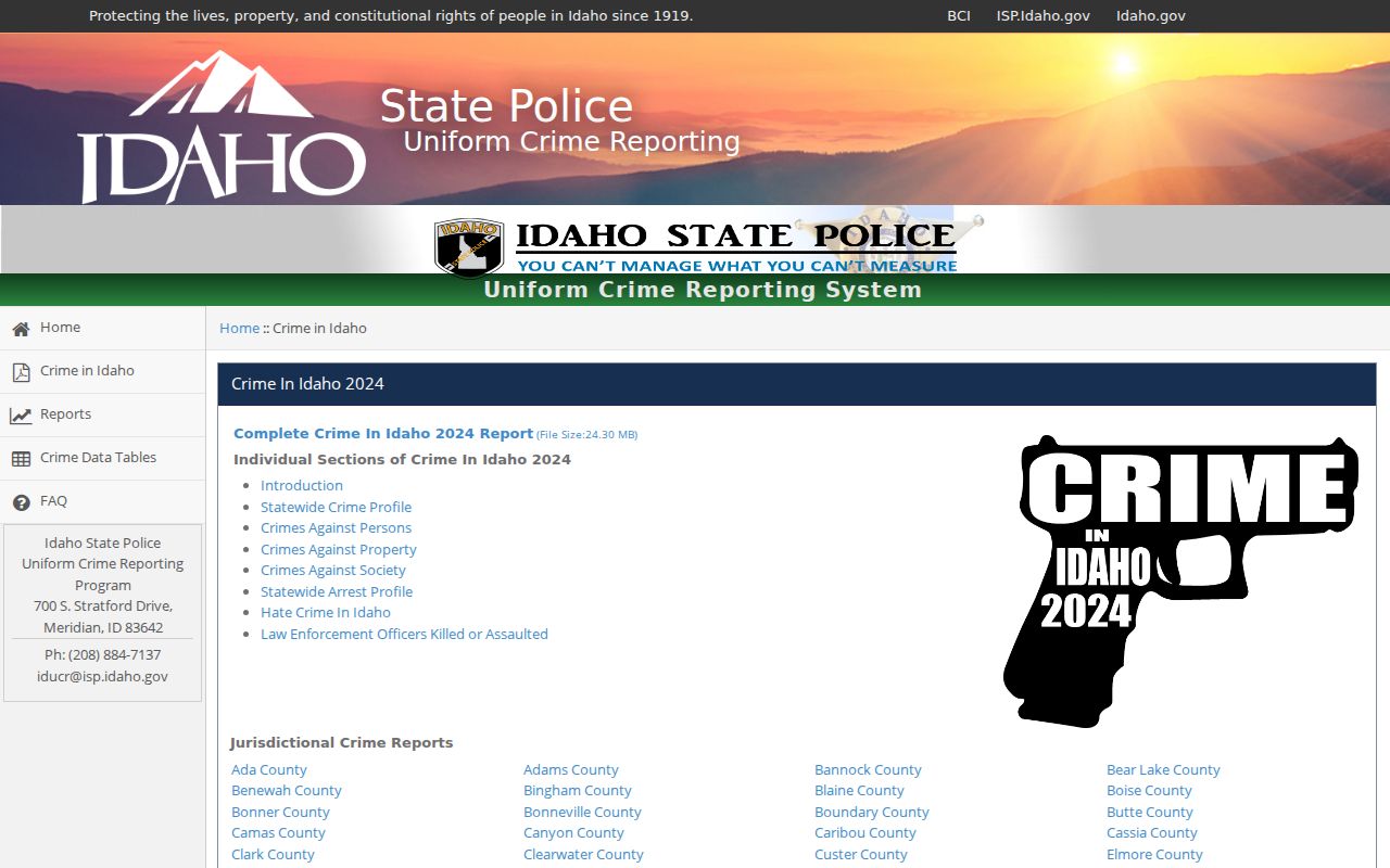 Bear Lake County arrest record report selector
