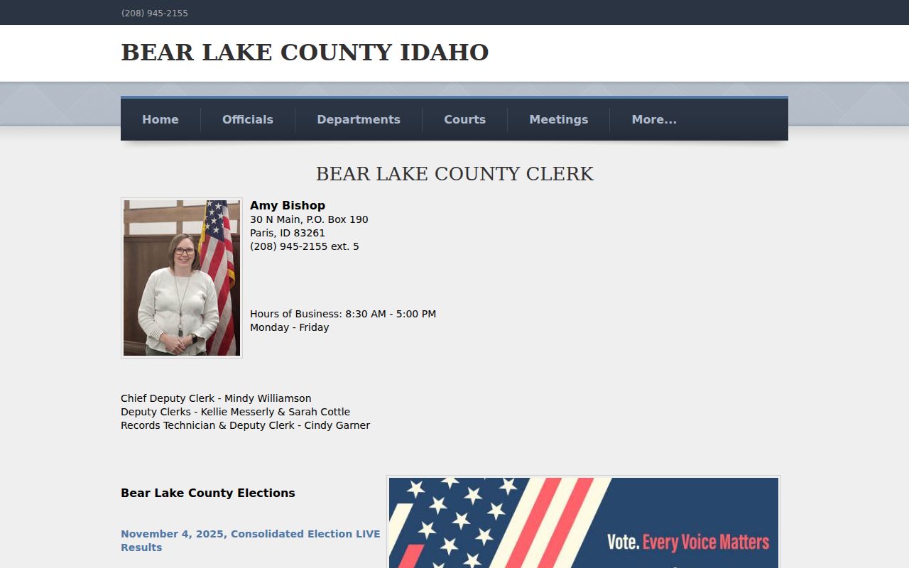 Bear Lake County criminal history clerk and courthouse records page