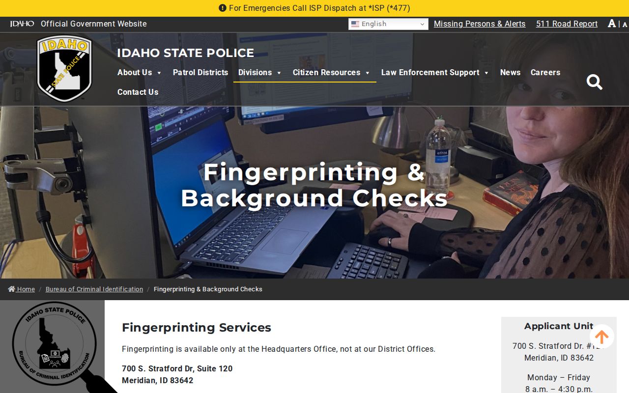 Bear Lake County criminal history current fingerprint check instructions