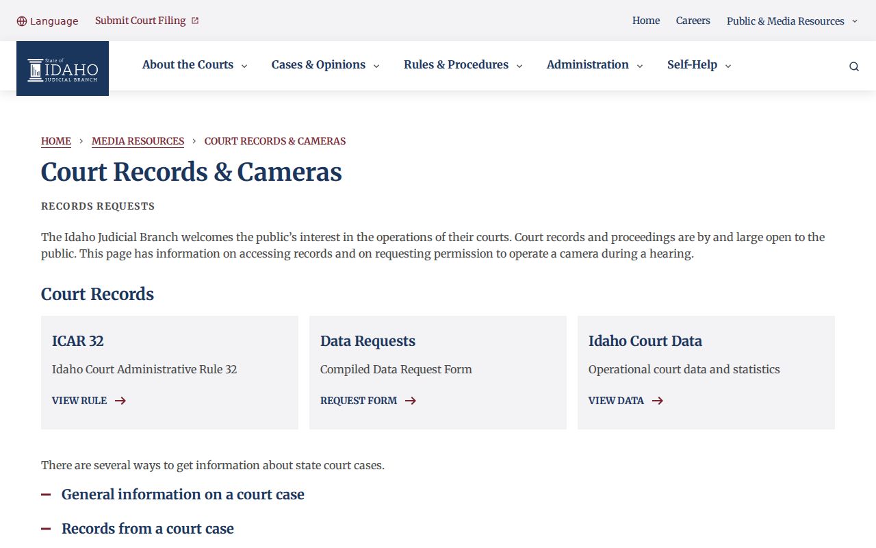 Bear Lake County court case record access paths