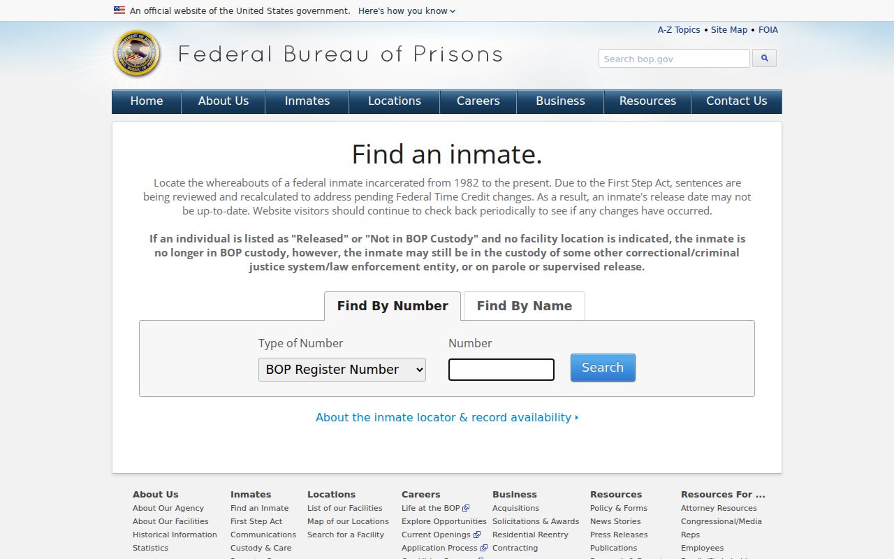 Georgetown criminal records federal inmate locator