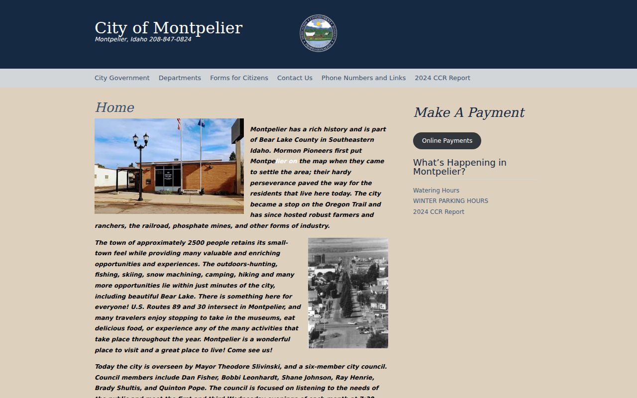 Montpelier criminal history city government