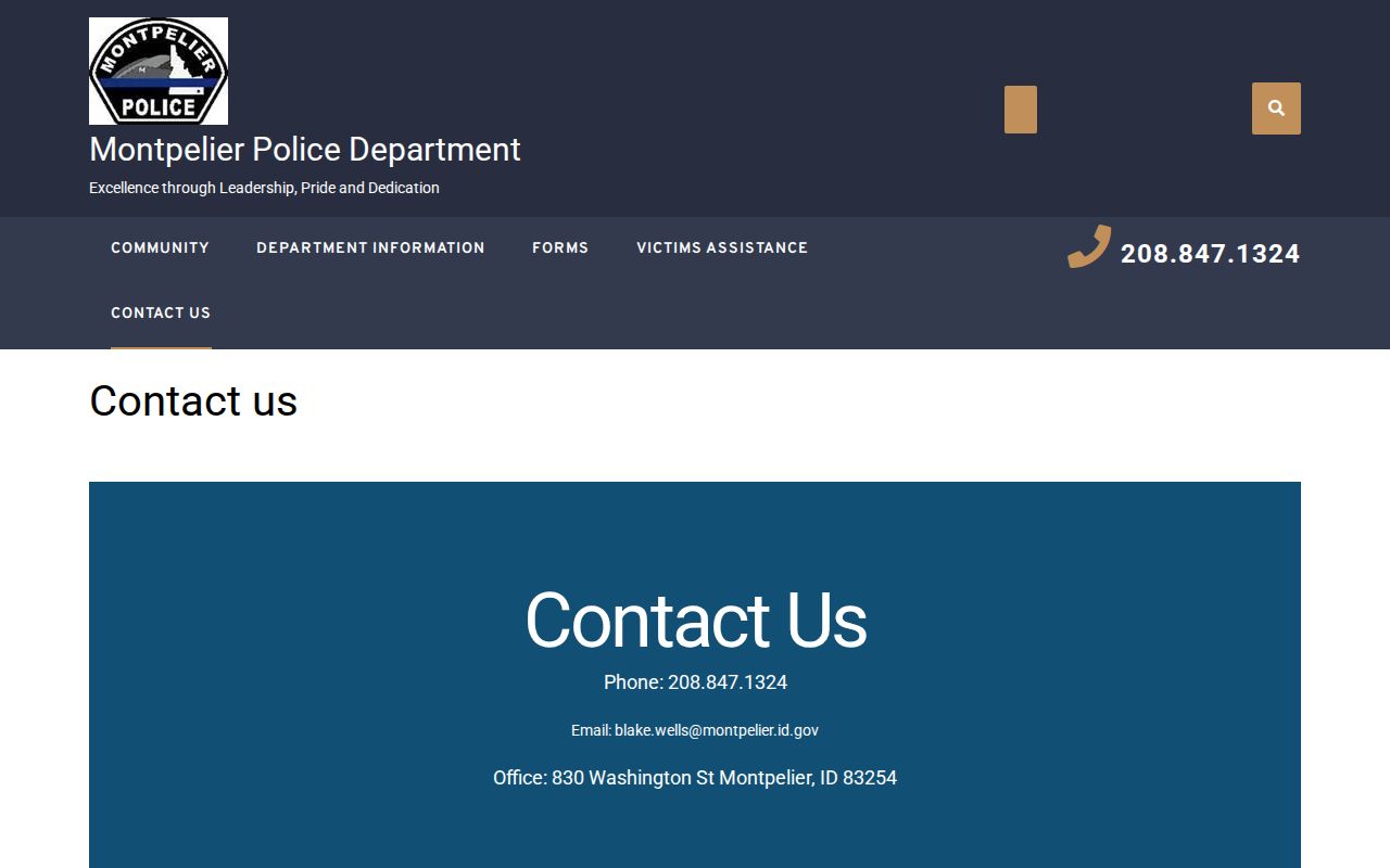 Montpelier criminal record contacts and fingerprint service